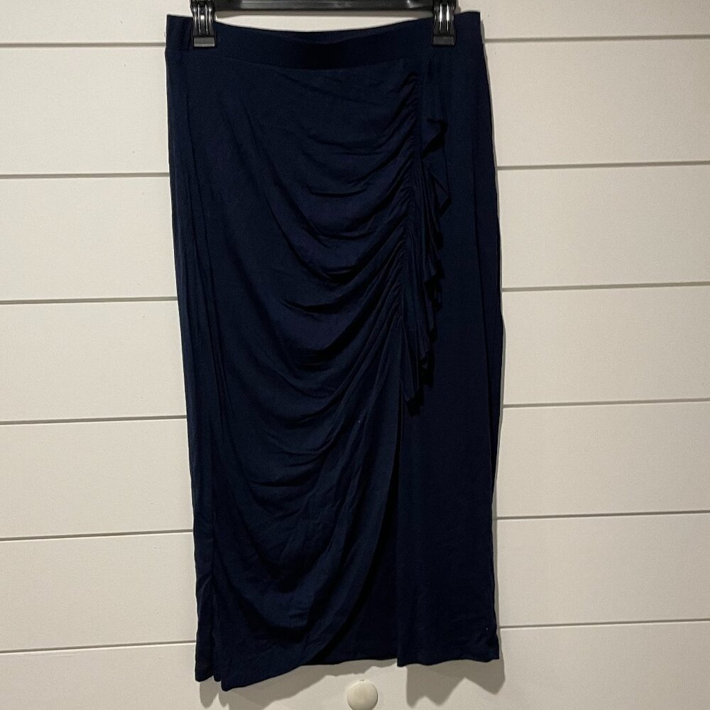 Bobeau navy midi skirt